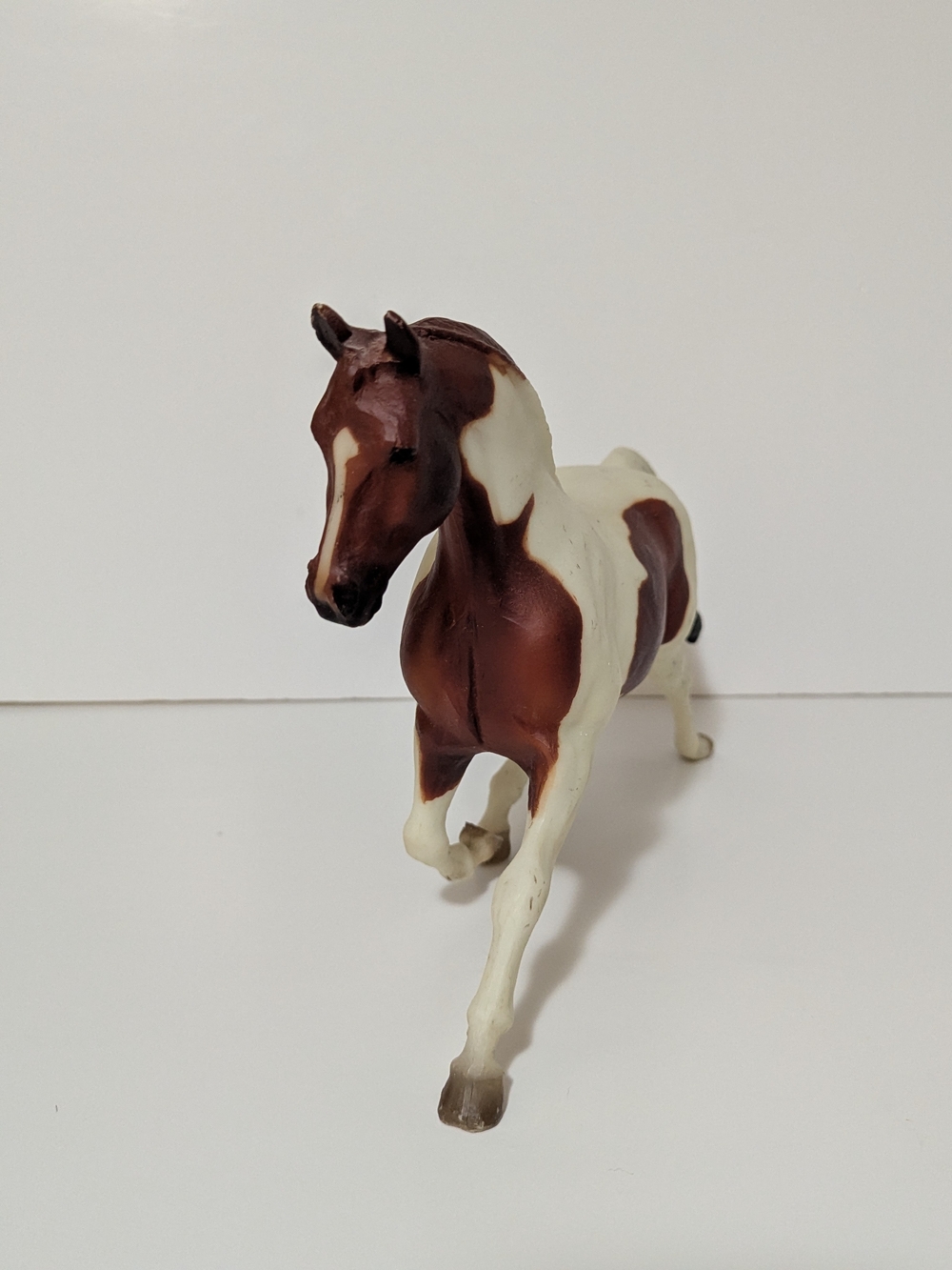 Brown and White Painted Horse Toy - Kids Toy